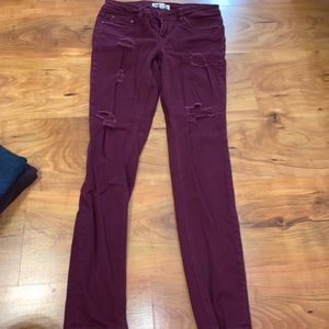 Very Cute Ripped Maroon Jeans